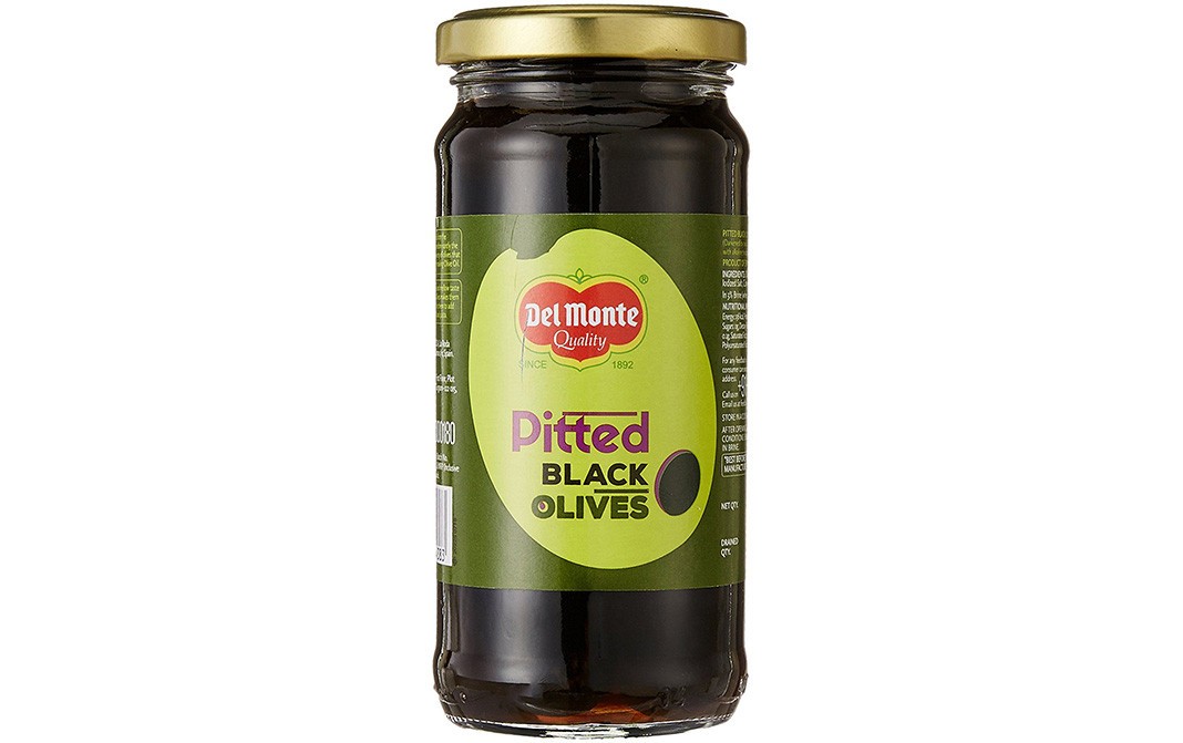 Del Monte Pitted Black Olives   Glass Jar  235 grams